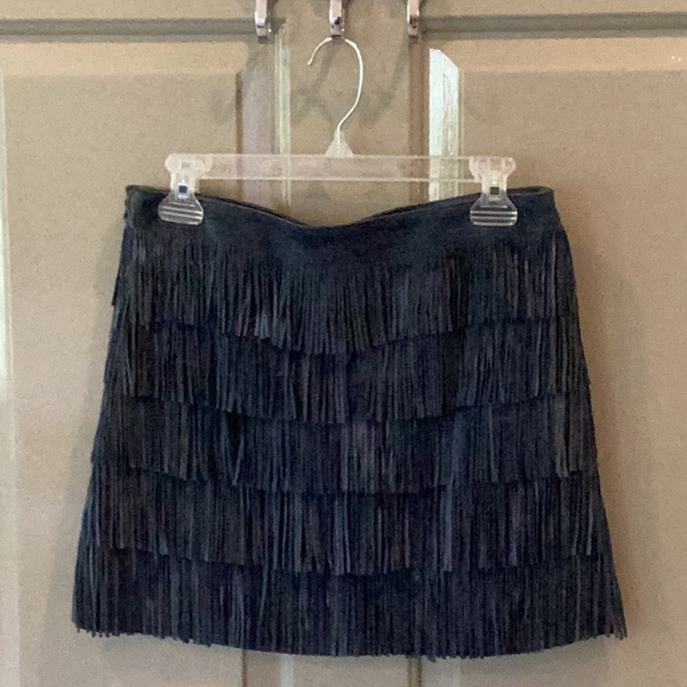 Michael Kors blue fringe mini skirt